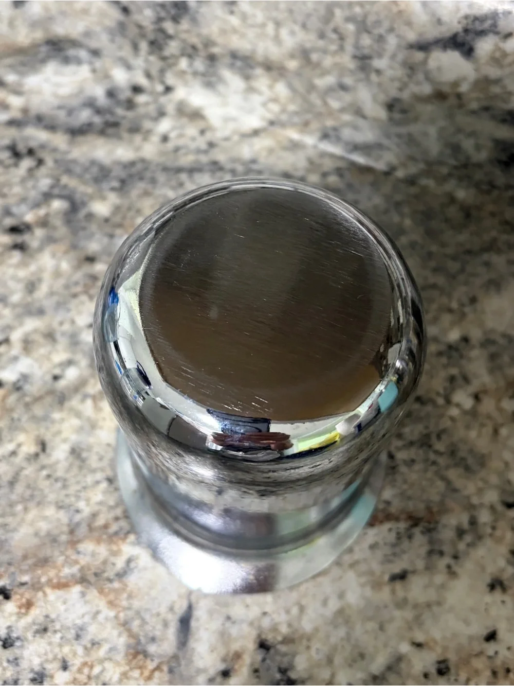 Vtg Art Deco 3” Flared Rim polished stainless Steel Silver cup sugar container